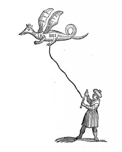 How to display a flying dragon, from Johann Kestler, Physiologia Kircheriana Experimentalis, p. 247